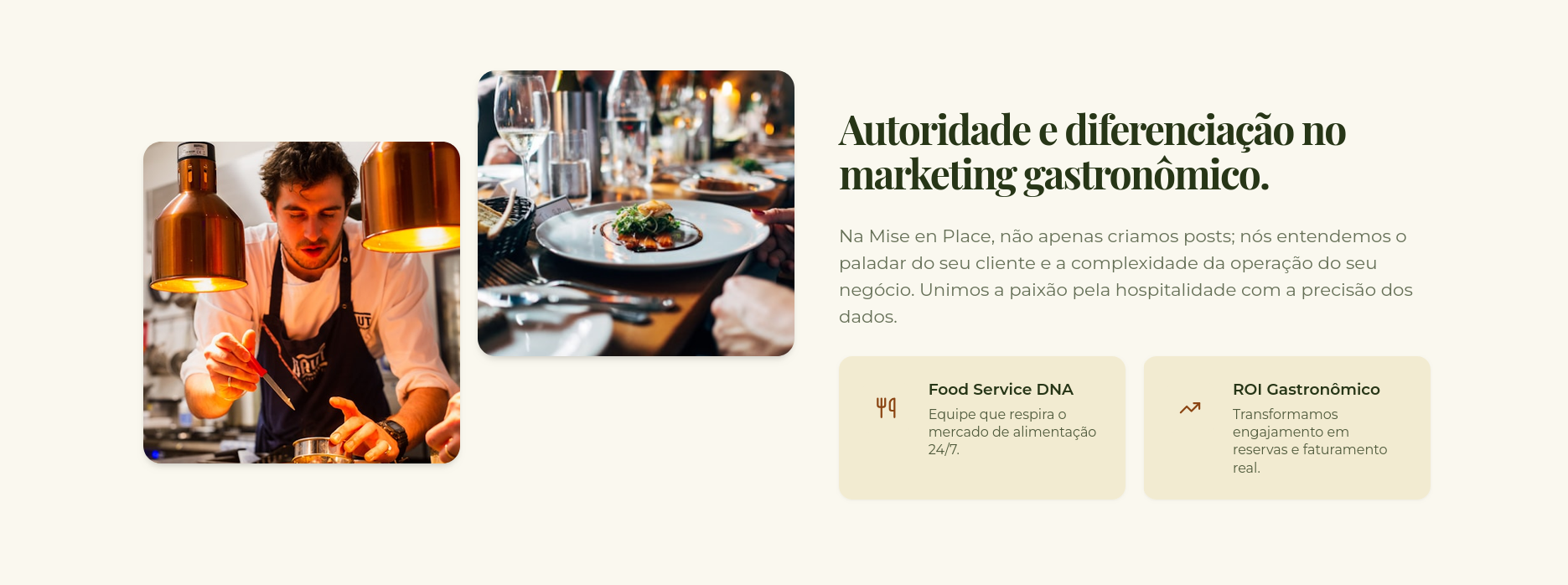 Seção Mise en Place